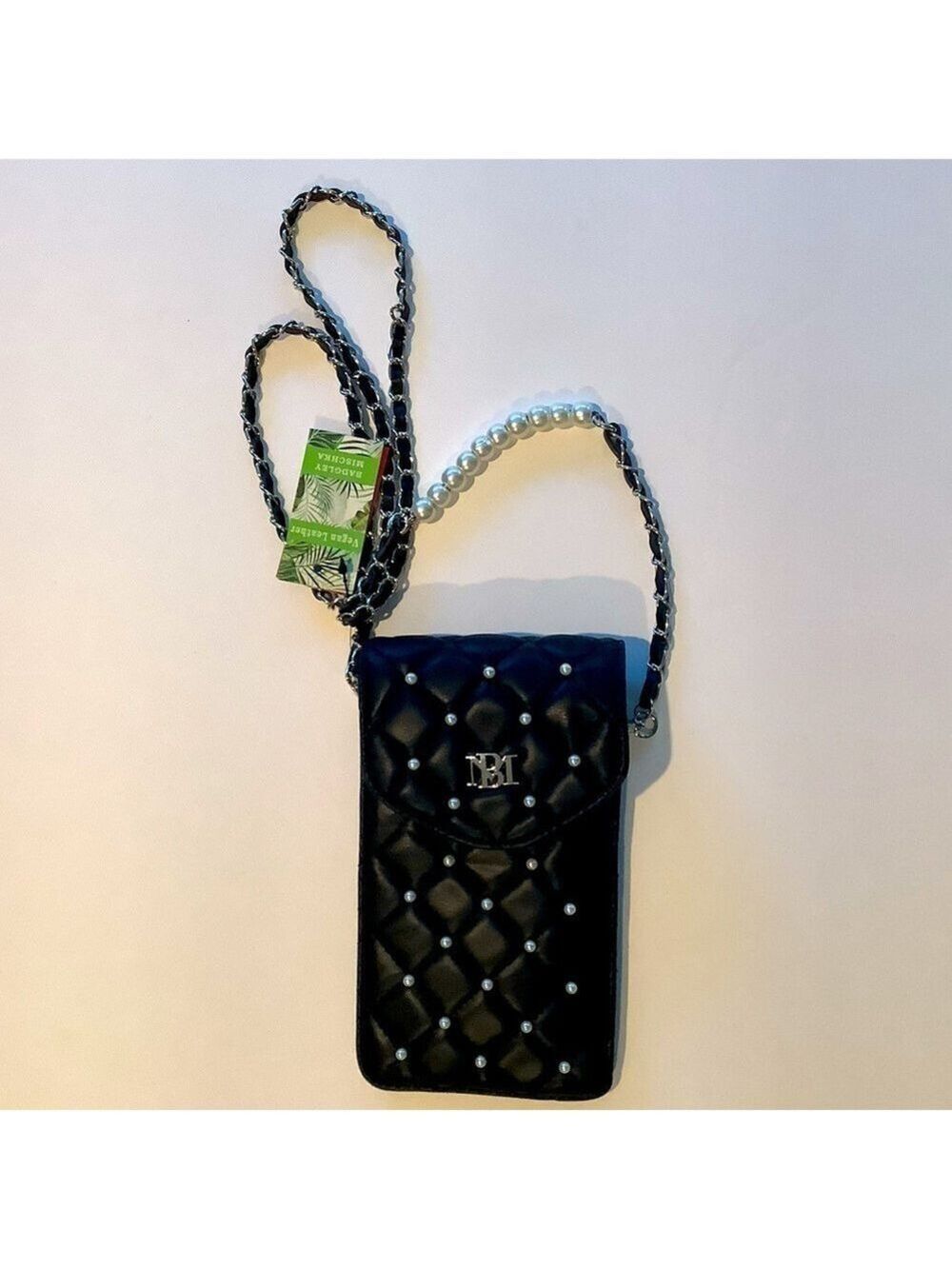 Badgley Mischka Pearls Phone Case With Insert Card Holder New